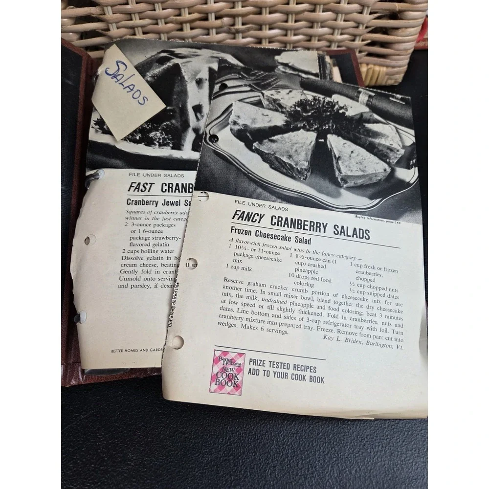 Estate Recipe Binder Handwritten Typed Cut Outs Etc.  Texas Based